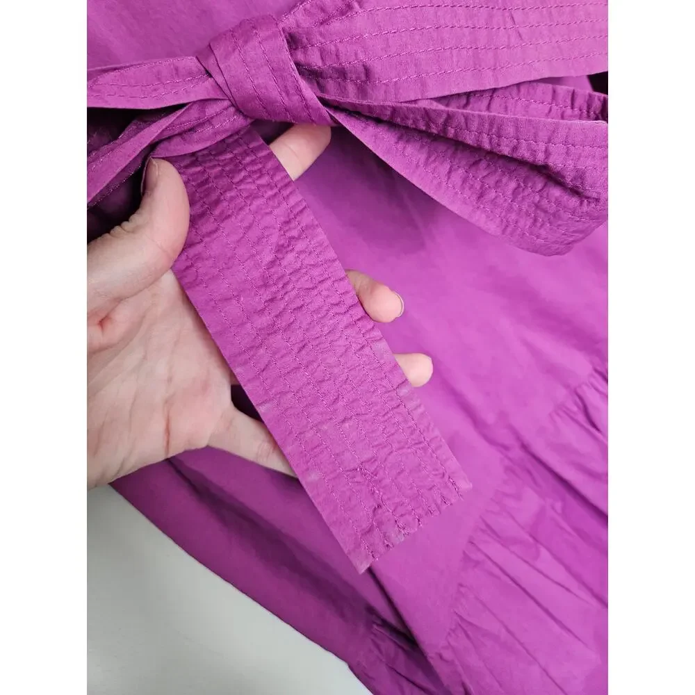 Rails Purple Magenta Berry Gia Dress Cotton Poplin Eyelet Midi Dress Size Medium